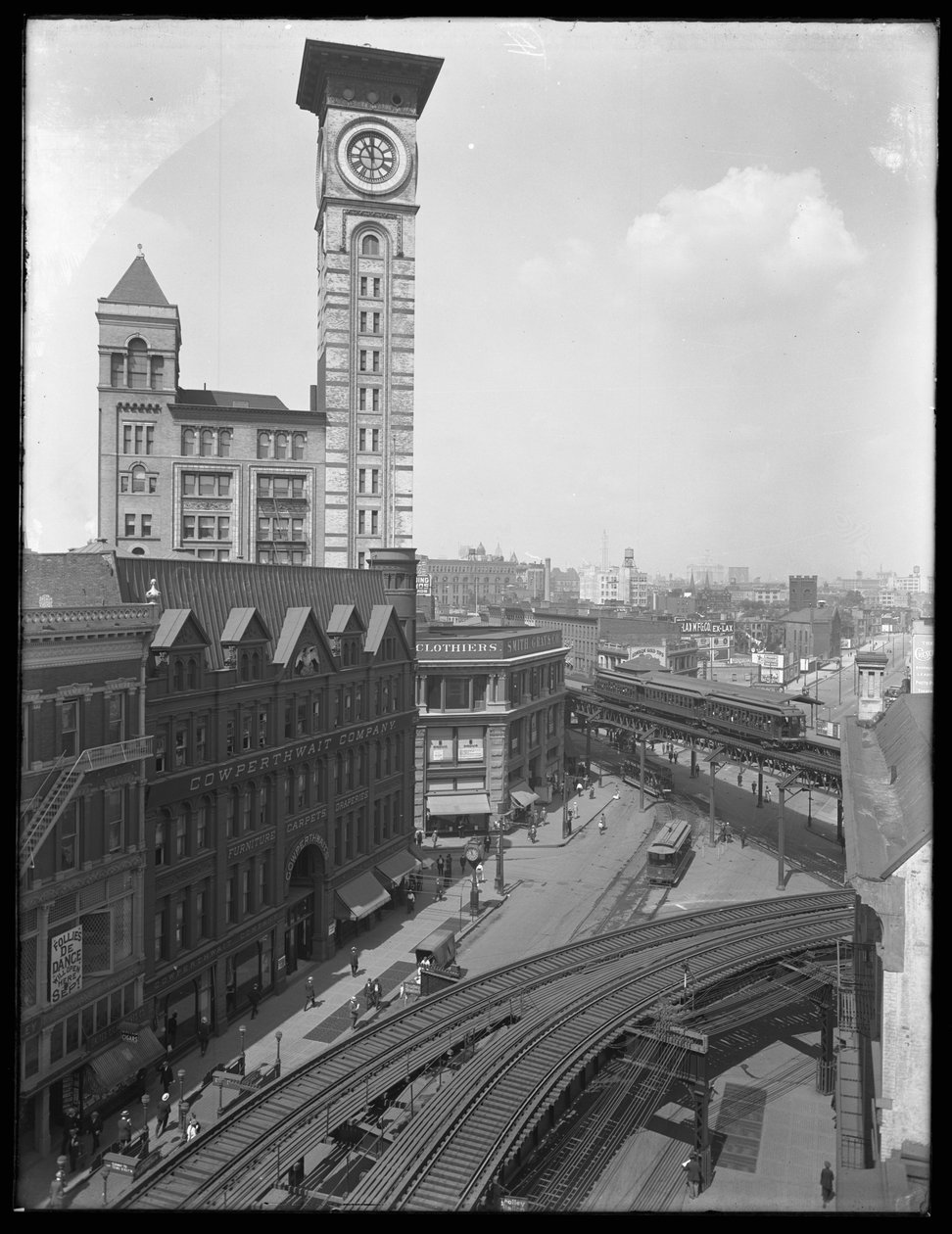 High-angle View of the Intersection of Flatbush Avenue and Fulton Street, Brooklyn, New York by William Davis Hassler