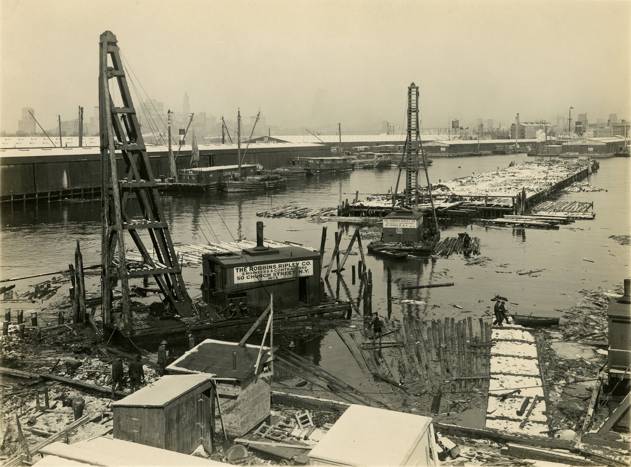 Unidentified industrial waterfront site by William Davis Hassler