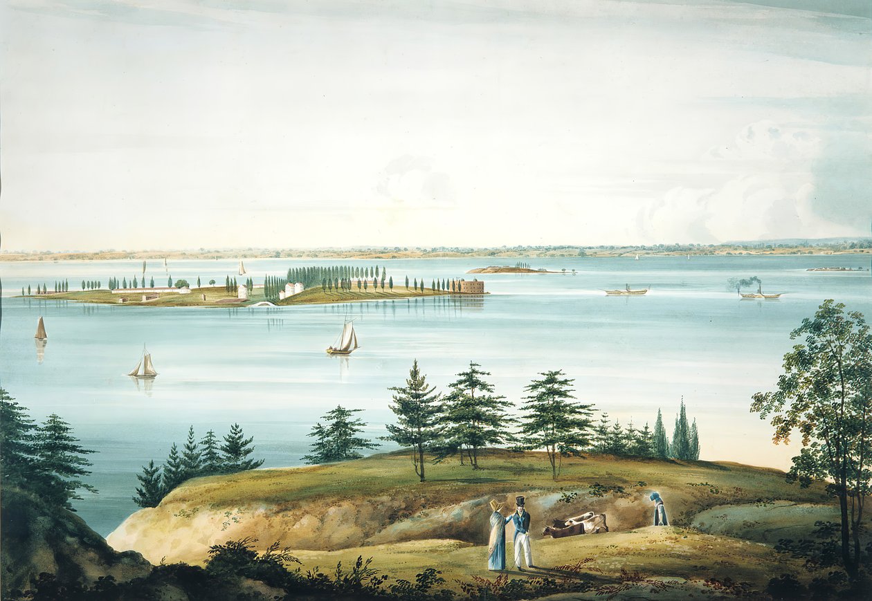The Bay of New York and Governors Island Taken from Brooklyn Heights by William Guy Wall