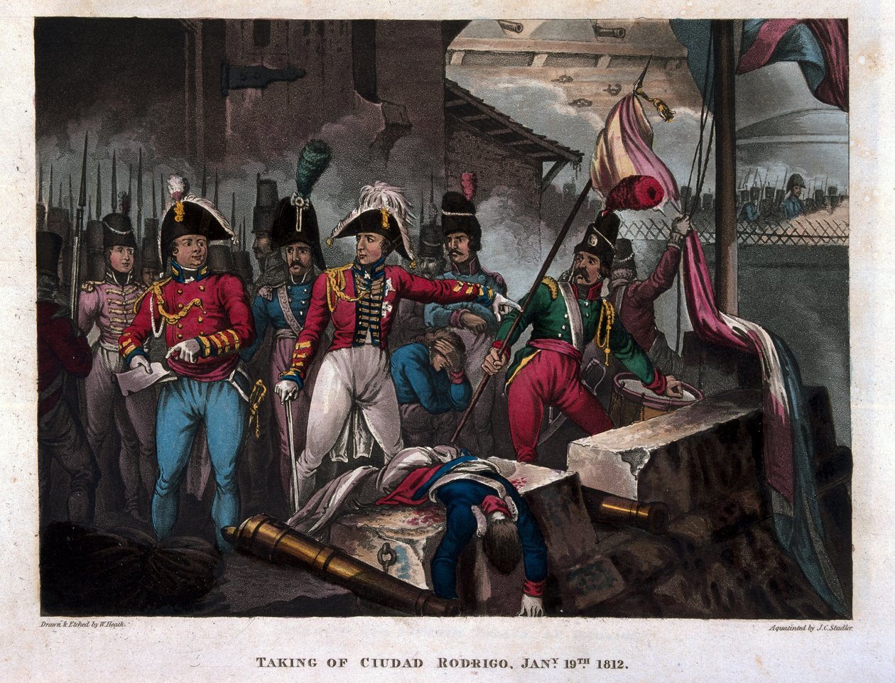 Taking of Ciudad Rodrigo on 19th January 1812, published 1818 by William Heath