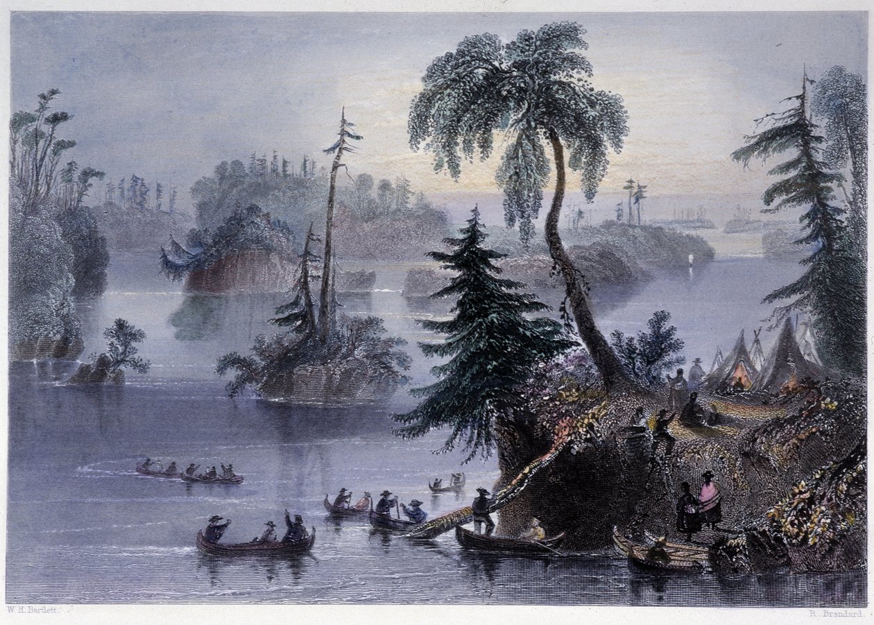 Scene among the Thousand Isles: Camp and Boats, Thousand Islands - in 