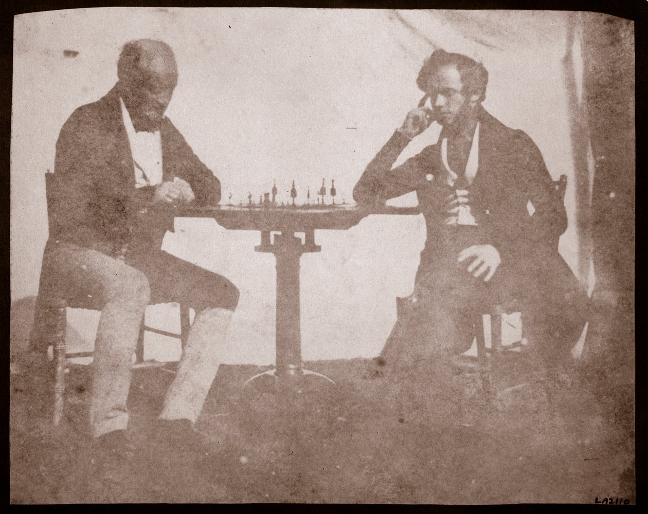 Nicolaas Henneman contemplates his move in a game of chess, September 1841 by William Henry Fox Talbot