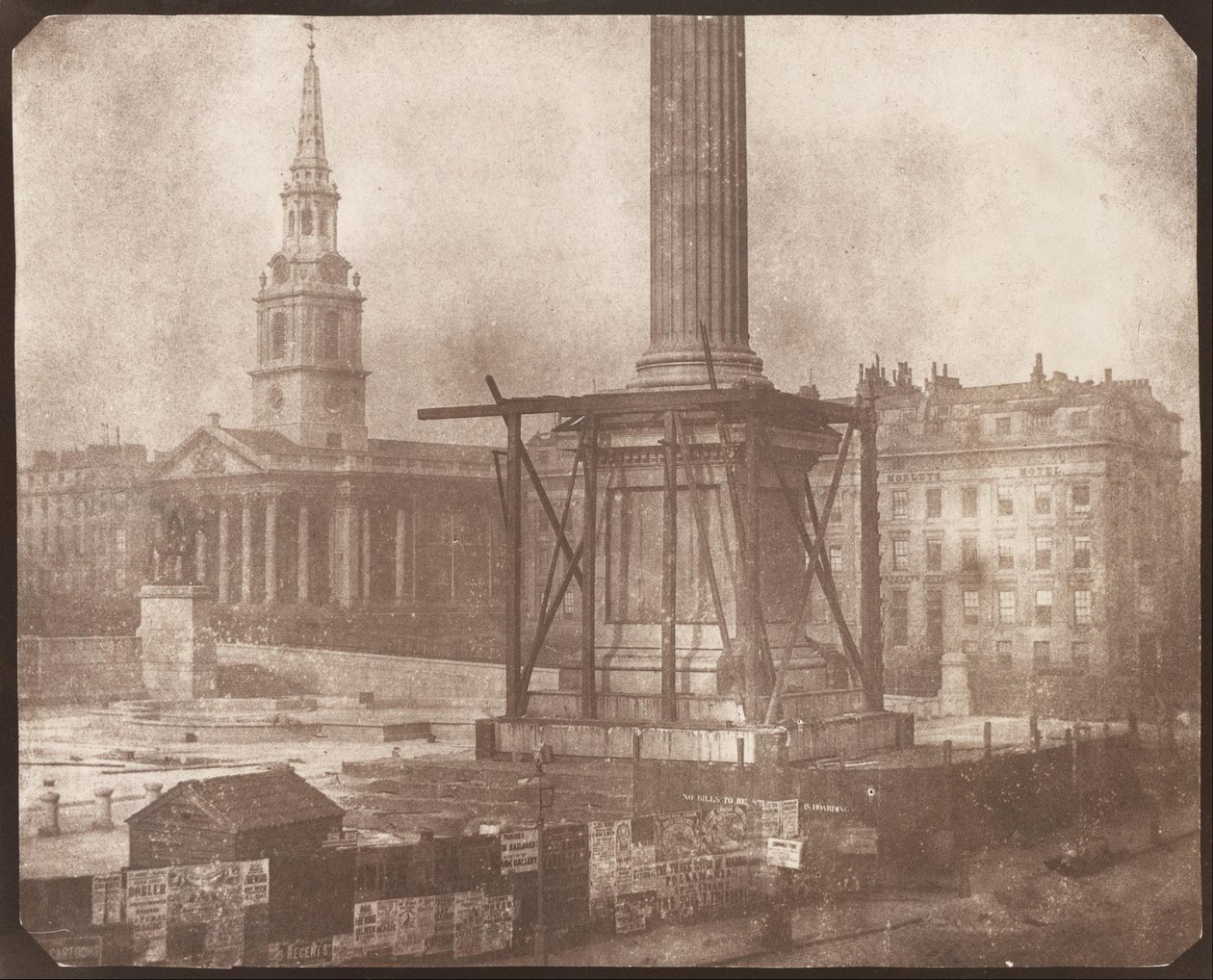 The Nelson Column in Trafalgar Square under Construction by William Henry Fox Talbot