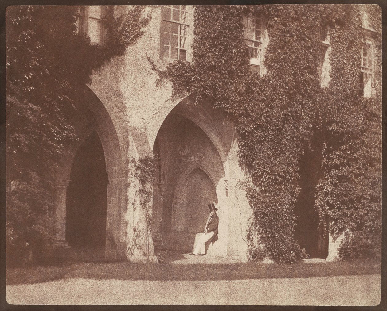 The Reverend Calvert Jones in the Cloisters at Lacock Abbey by William Henry Fox Talbot