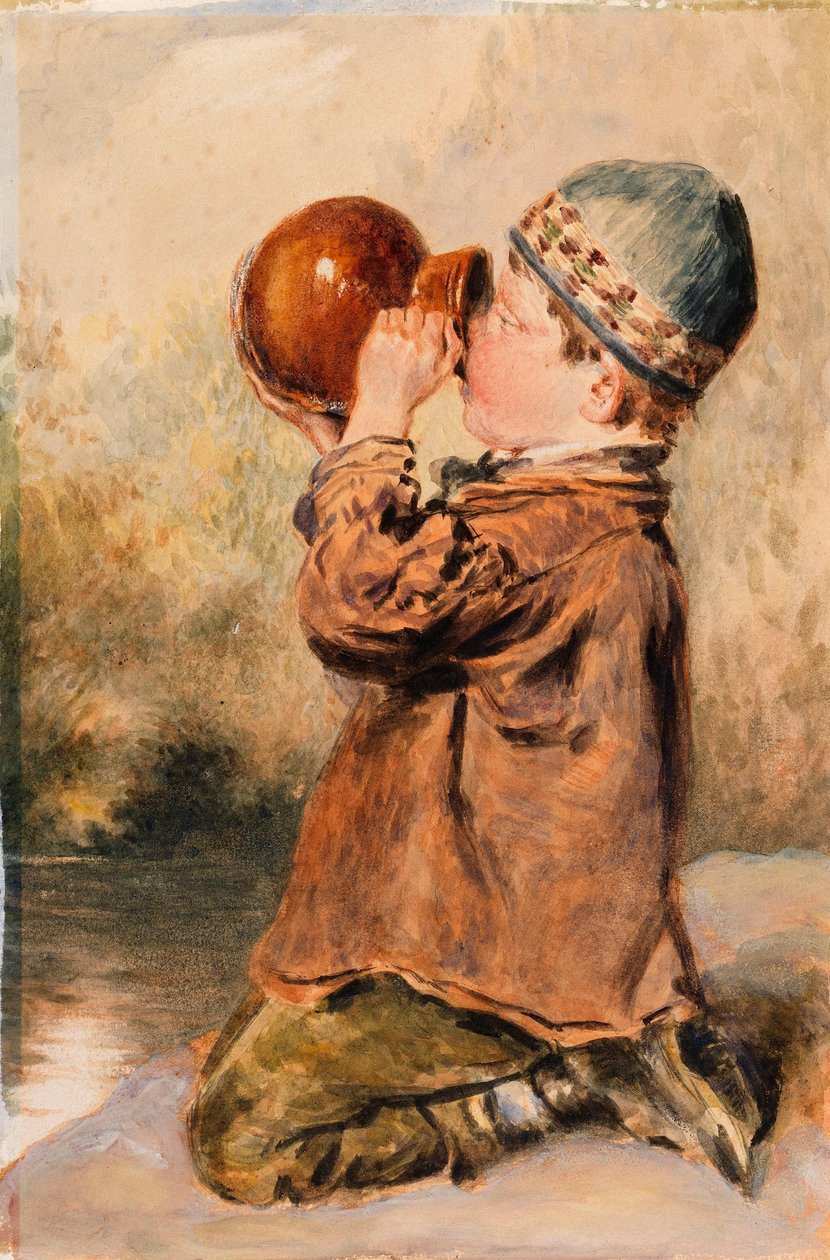 A Boy Drinking by William Henry Hunt