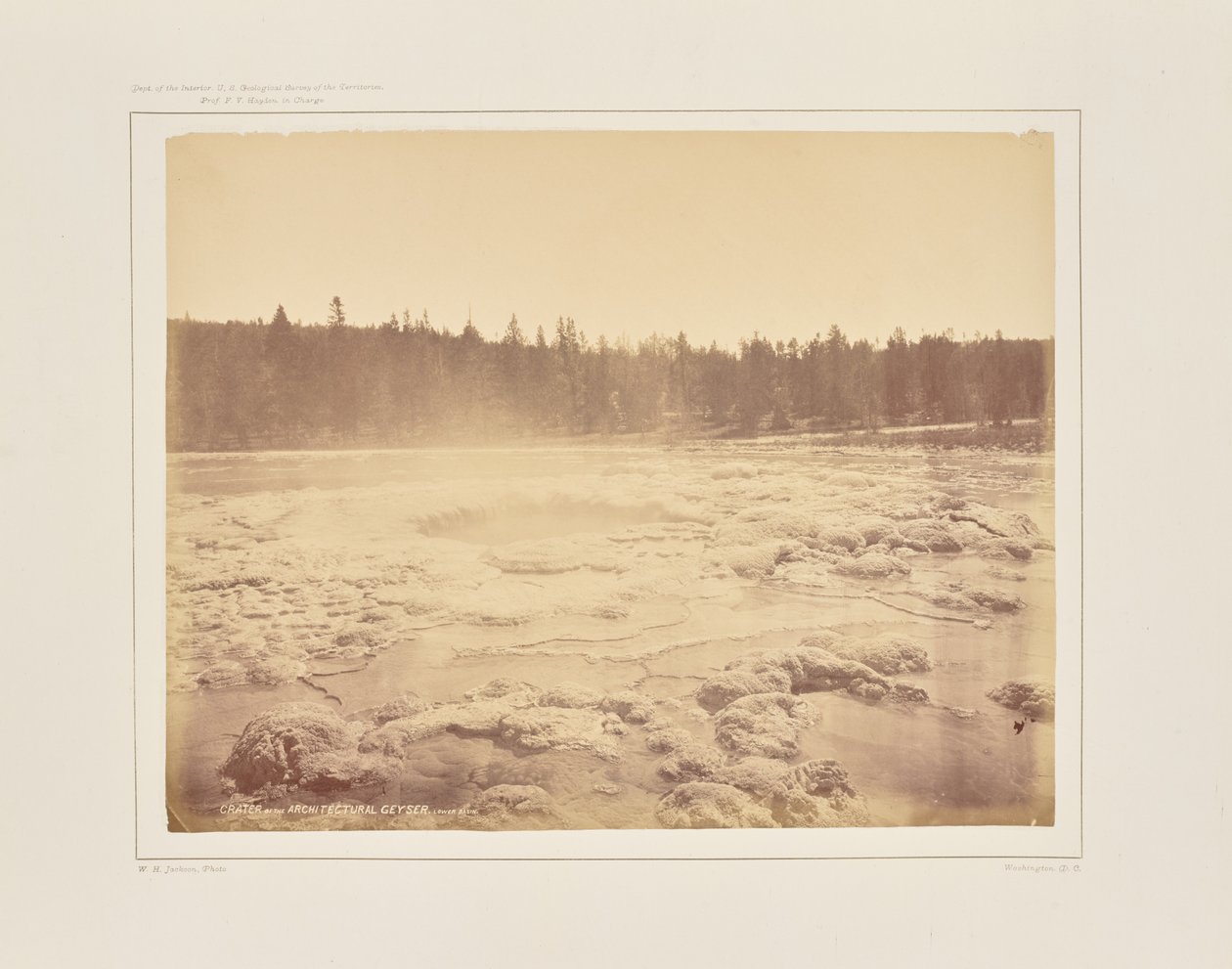 Crater of the Architectural Geyser, Lower Basin by William Henry Jackson