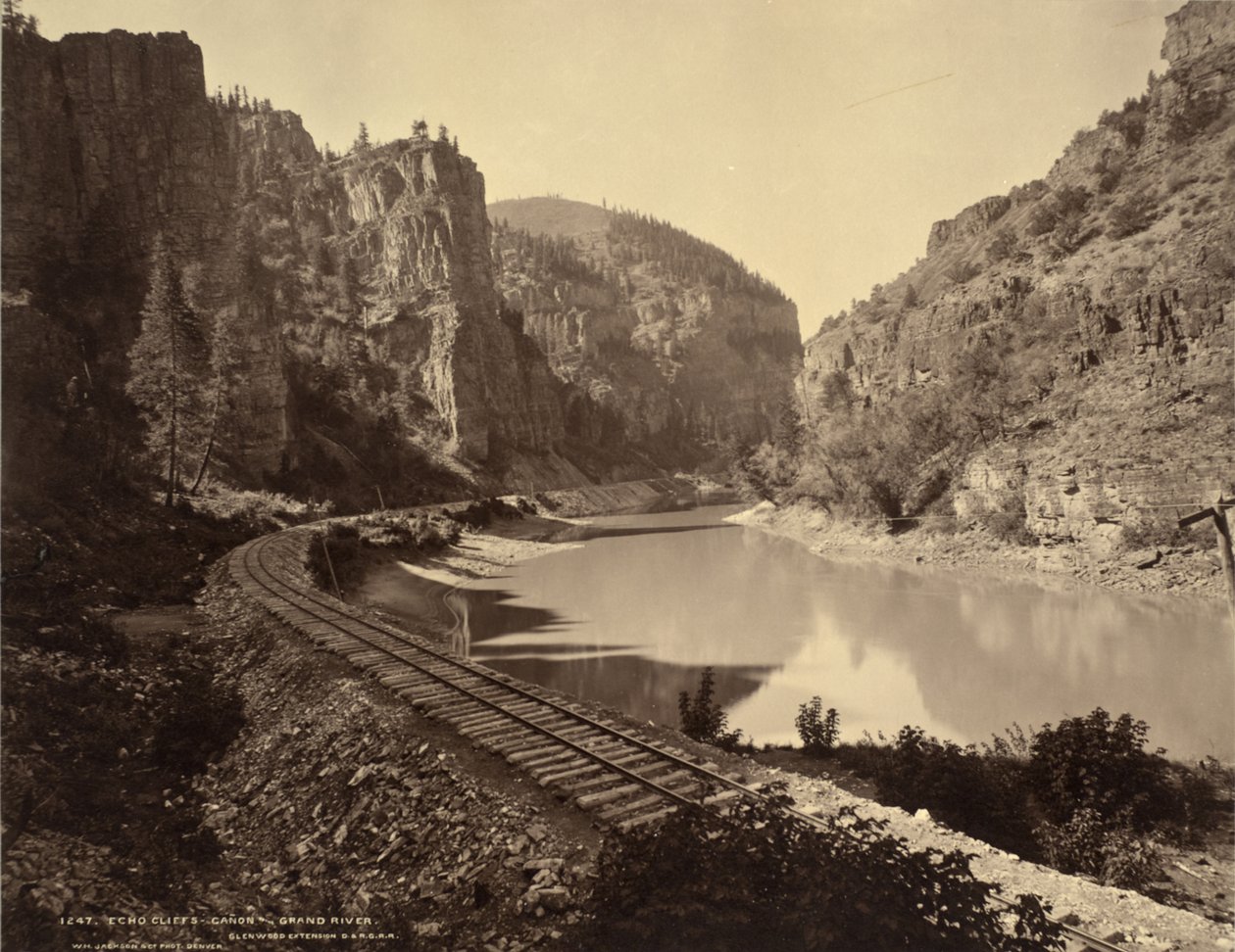 Echo Cliffs, Canyon of the Grand River, Glenwood Extension, D.&R. G.R.R. by William Henry Jackson