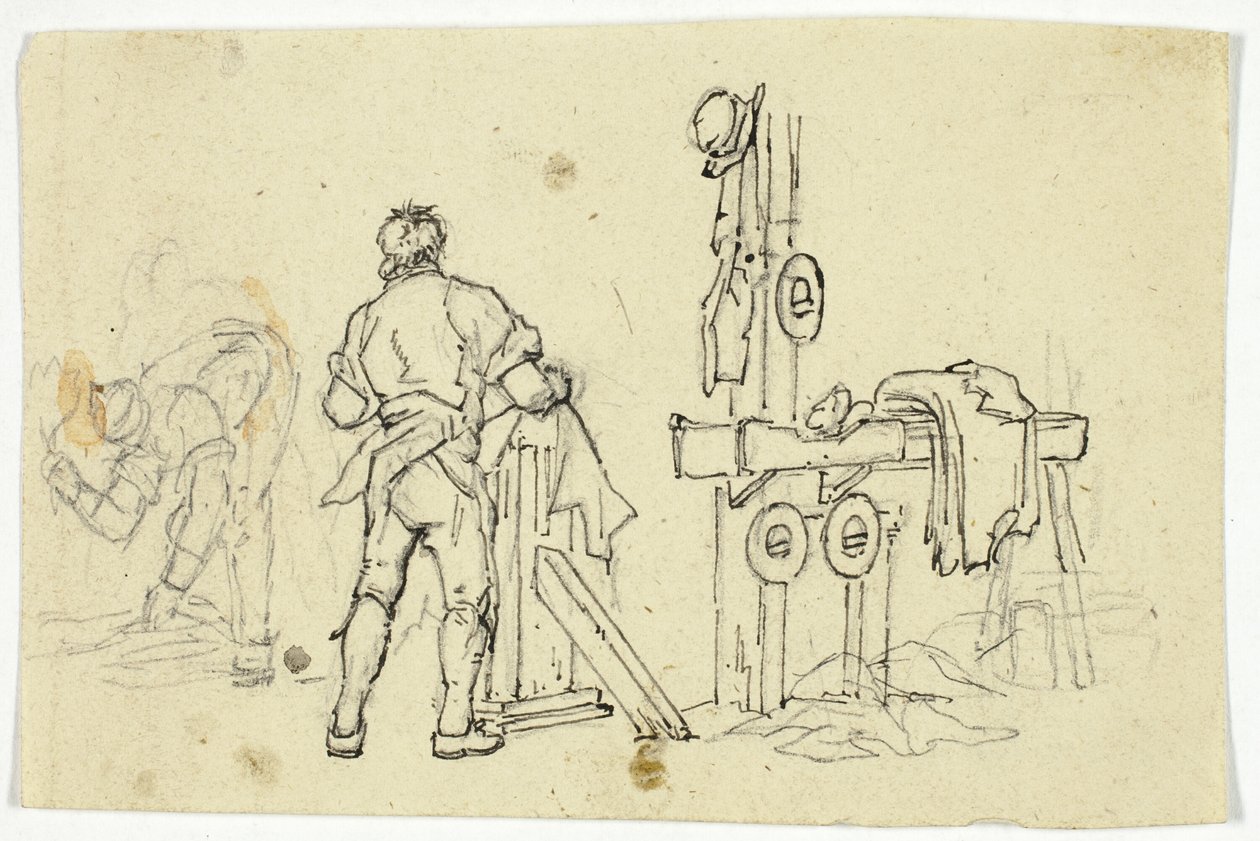 Two Laborers by William Henry Pyne: Premium art reproduction