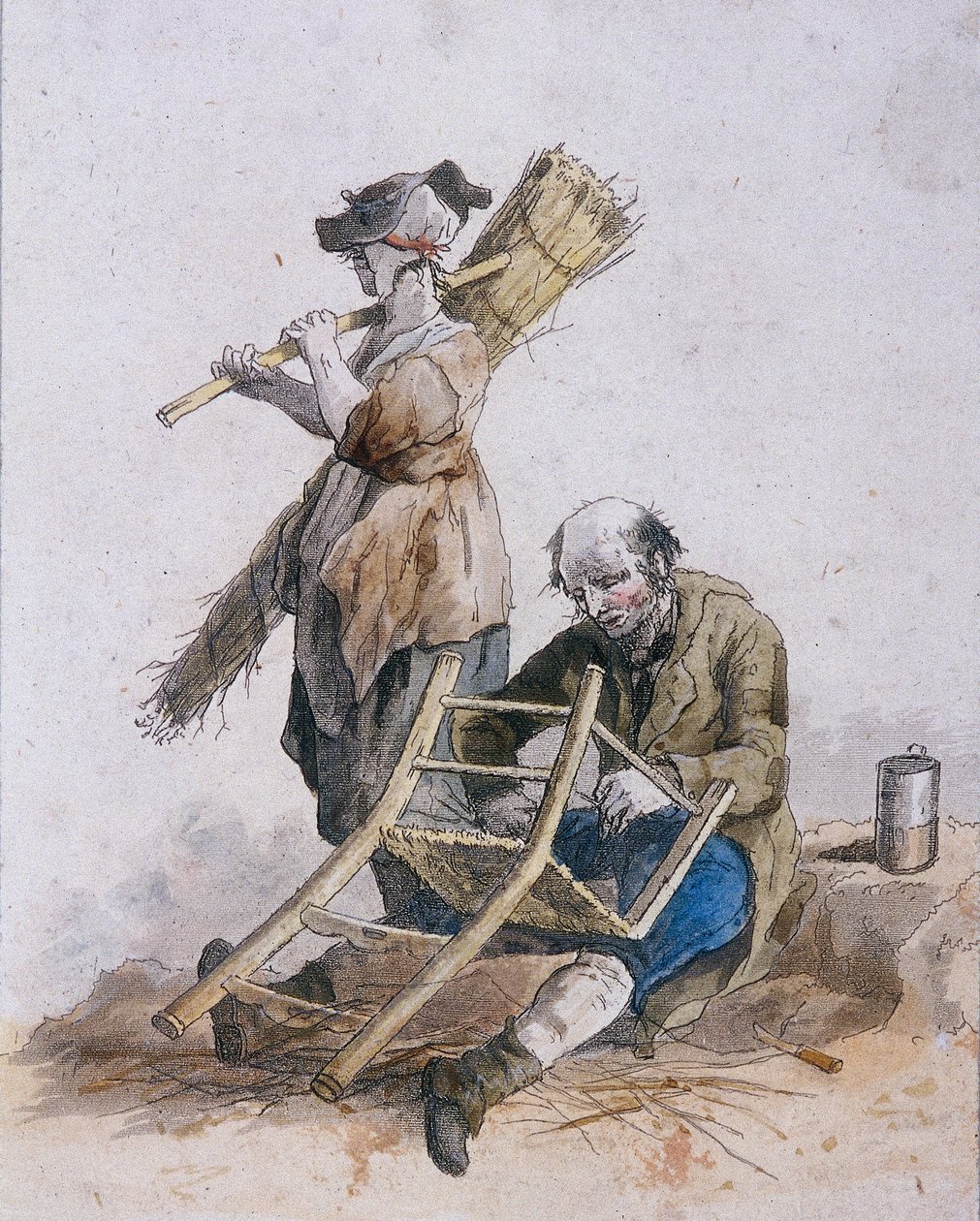 Two Chair Menders, Provincial Characters by William Henry Pyne