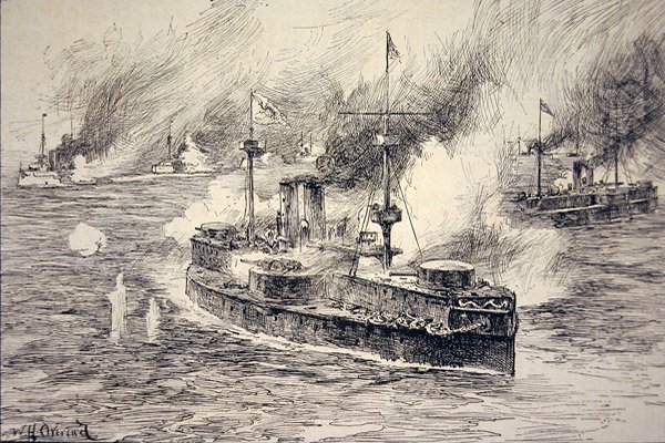 Battle of the Yalu River on 17th September by William Heysham Overend