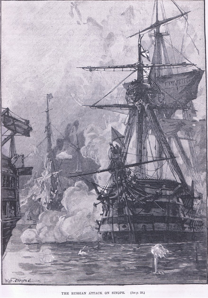 The Russian Attack on Sinope 1853 AD by William Heysham Overend