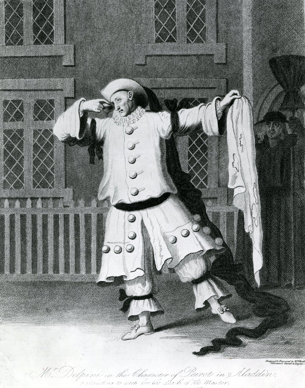 Mr Delphini in the Character of Pierrot in Aladdin, 1780-1790 by William Hincks