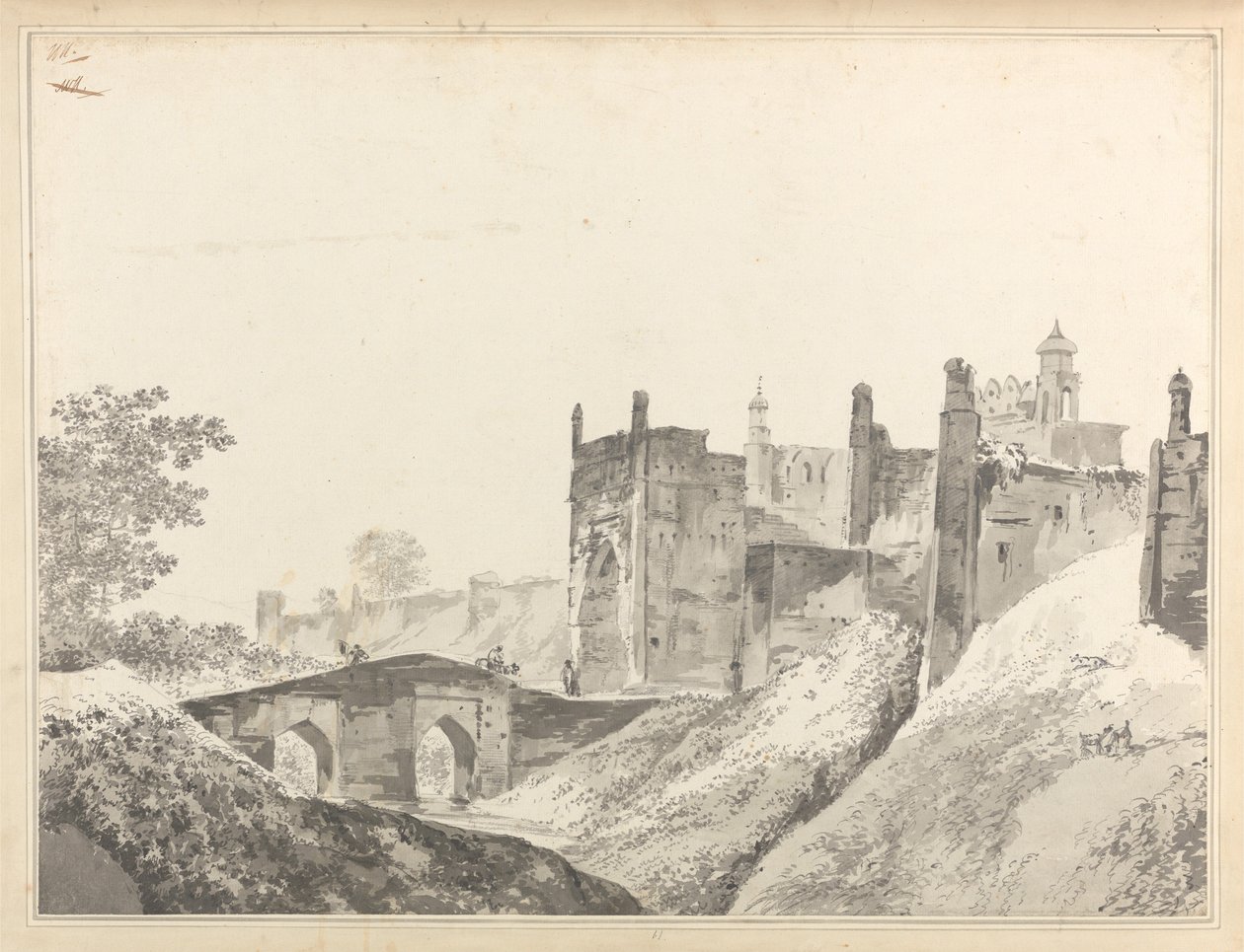 The East End of the Fort of Mongheer [Munger] by William Hodges