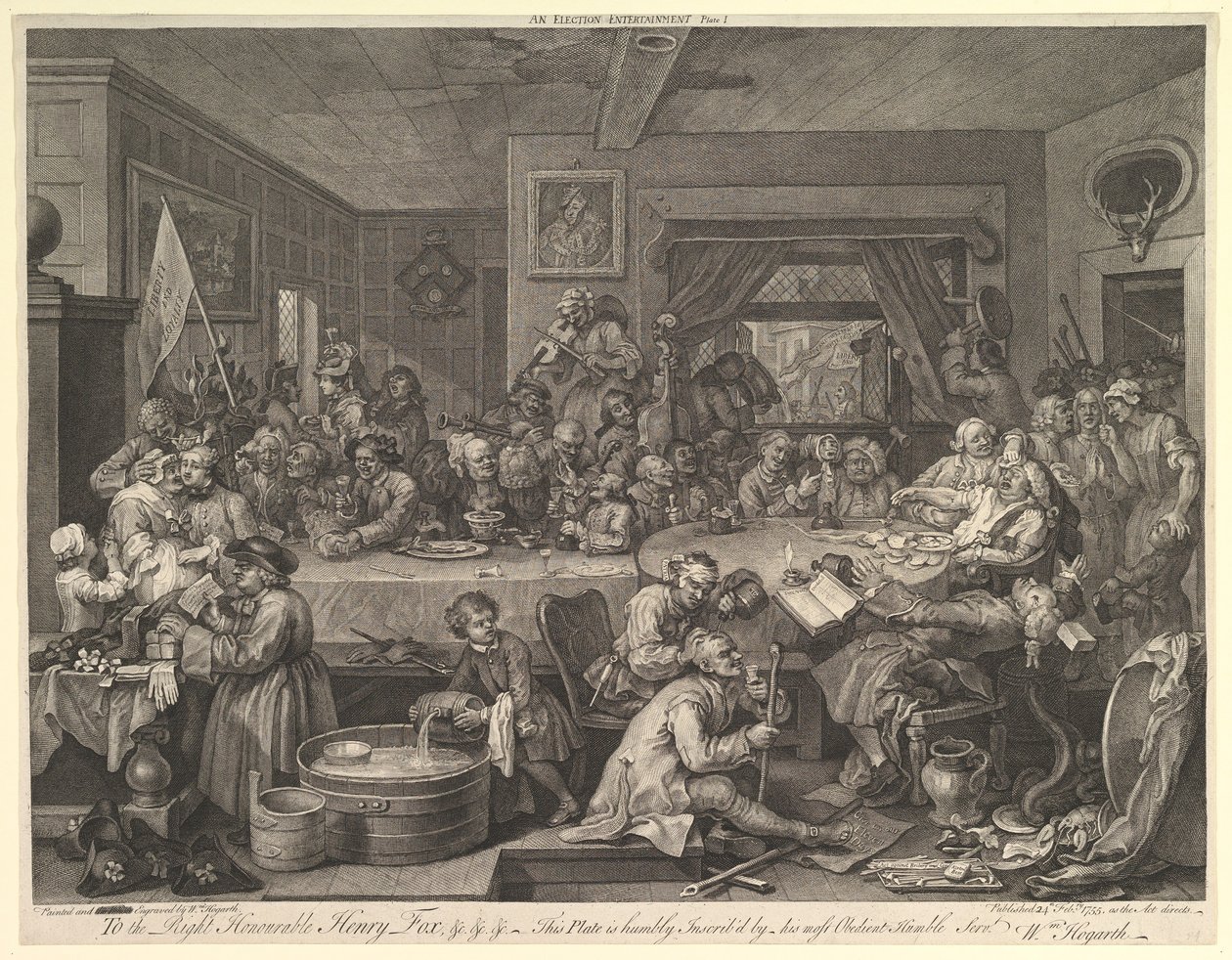 An Election Entertainment, Plate I: Four Prints of an Election, February 1755 by William Hogarth