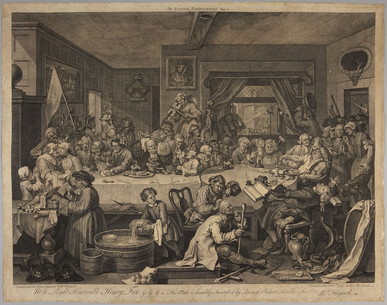 An Election Entertainment, plate 1 from the series Four Prints of an Election by William Hogarth