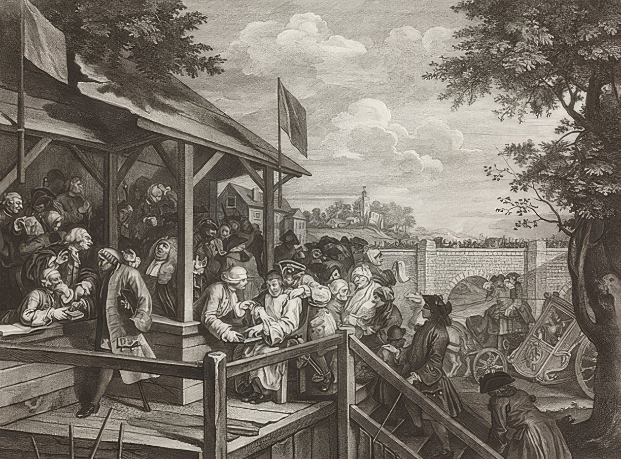 Four Prints of an Election. Plate 3: The Polling. 1758 by William Hogarth