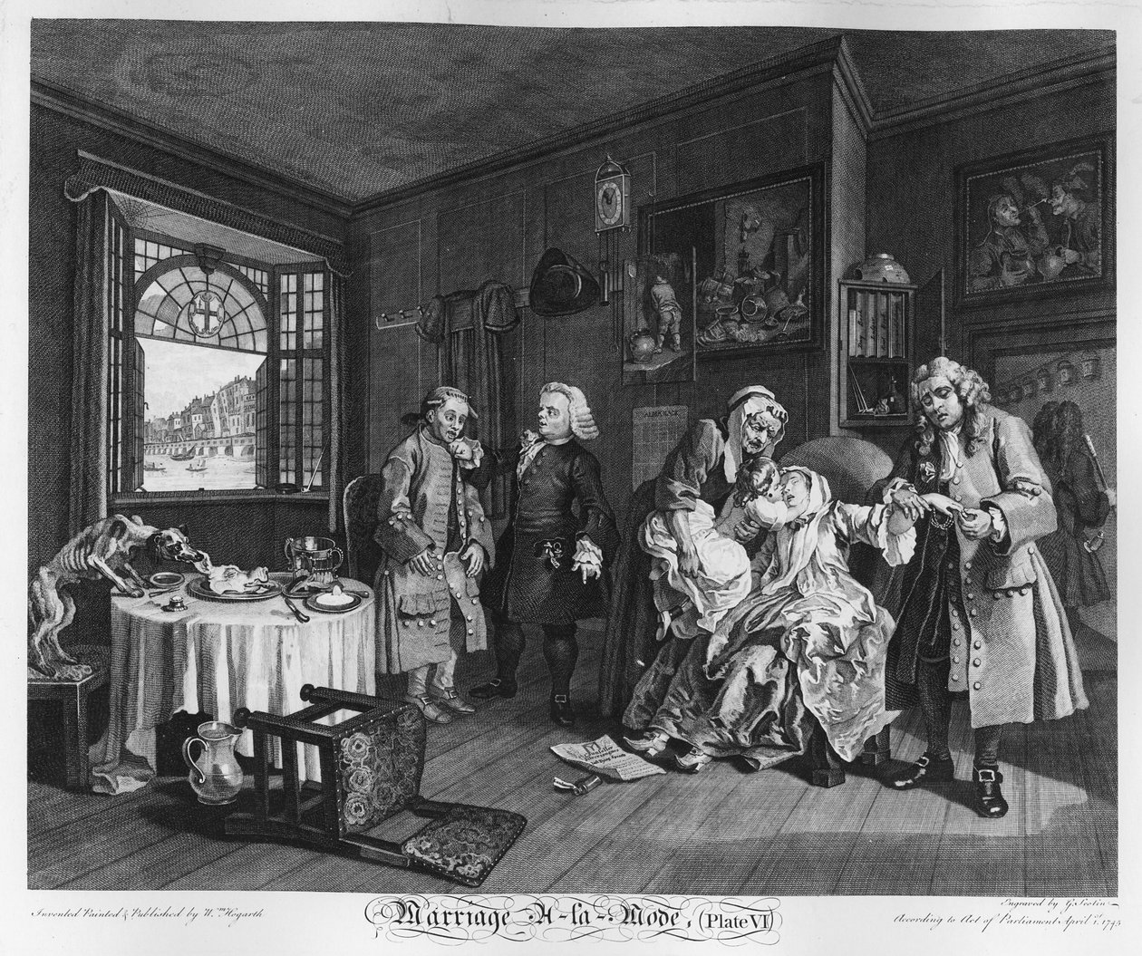 Marriage a la Mode, Plate VI, The Lady