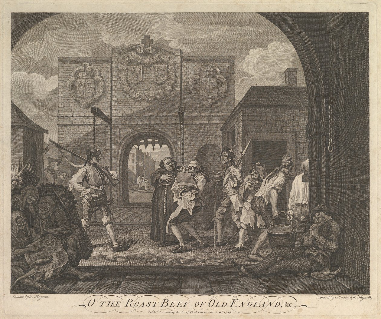 O the Roast Beef of Old England-The Gate of Calais by William Hogarth