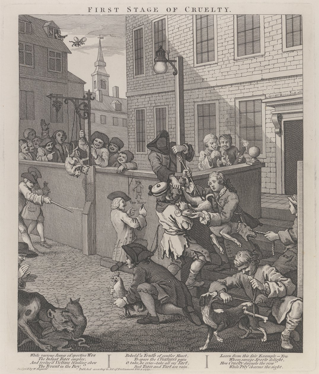 The First Stage of Cruelty: Children Torturing Animals by William Hogarth