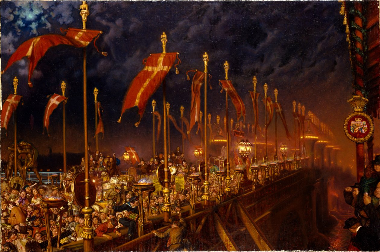 London Bridge on the Night of the Marriage of the Prince and Princess of Wales, 1863 by William Holman Hunt