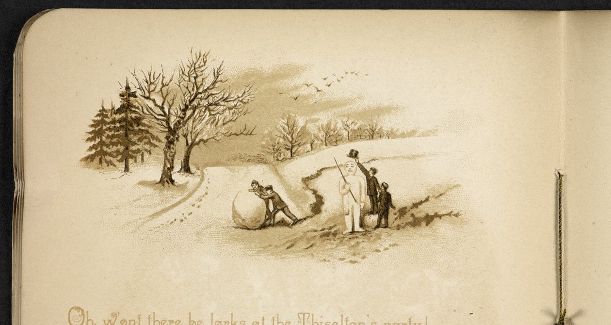 Children and a snowman, from 