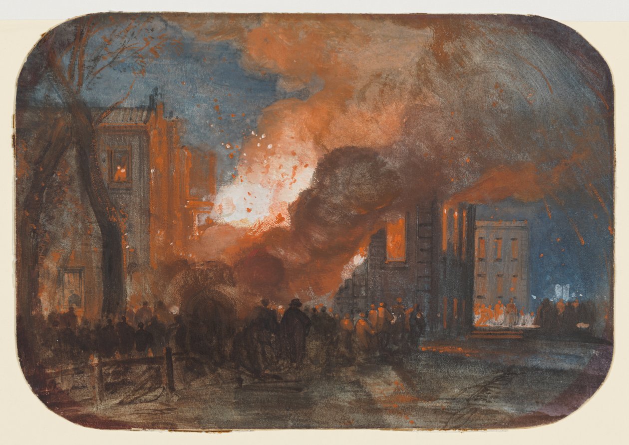 The Burning of the Mansion House, Queen Square, Bristol by William James Muller