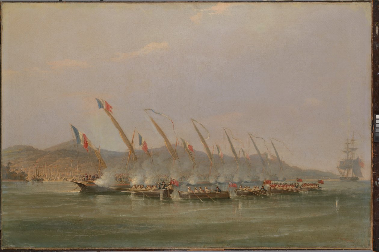 Captain Robert Maunsell Capturing French Gunboats off Java, July 1811