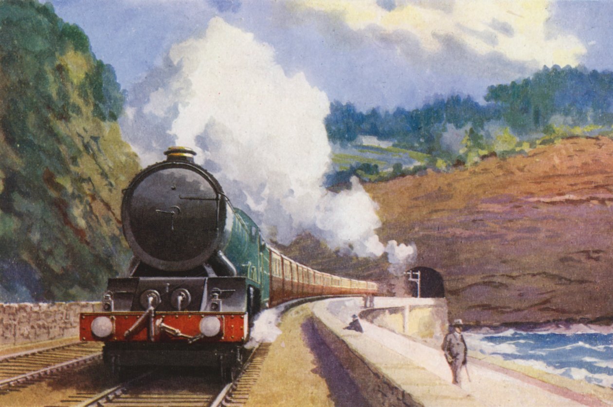 The GWR Cornish Riviera Express, Hauled by a "King" Class Locomotive, on Its Run Between London and Penzance by William John Patton McDowell