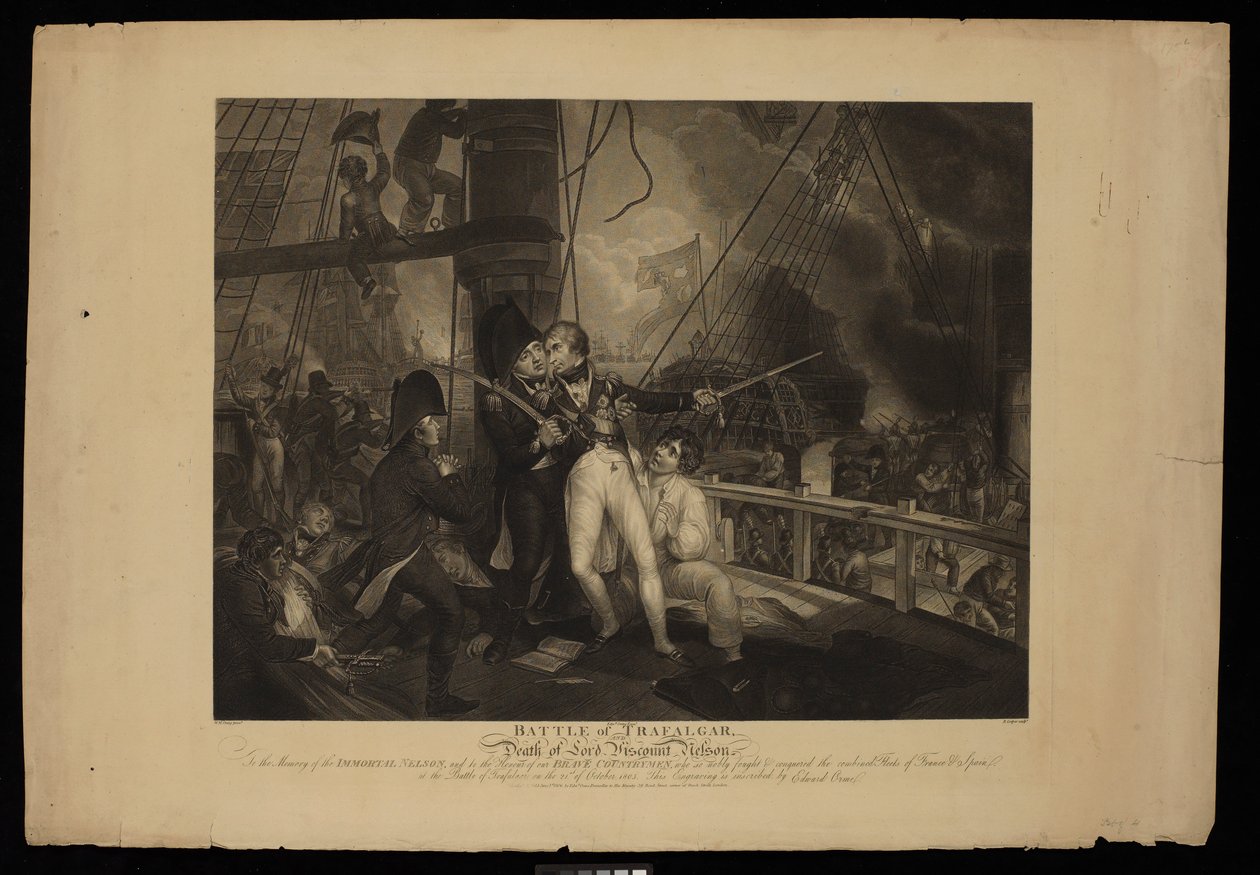 Battle of Trafalgar, and Death of Lord Viscount Nelson by William Marshall (after) Craig