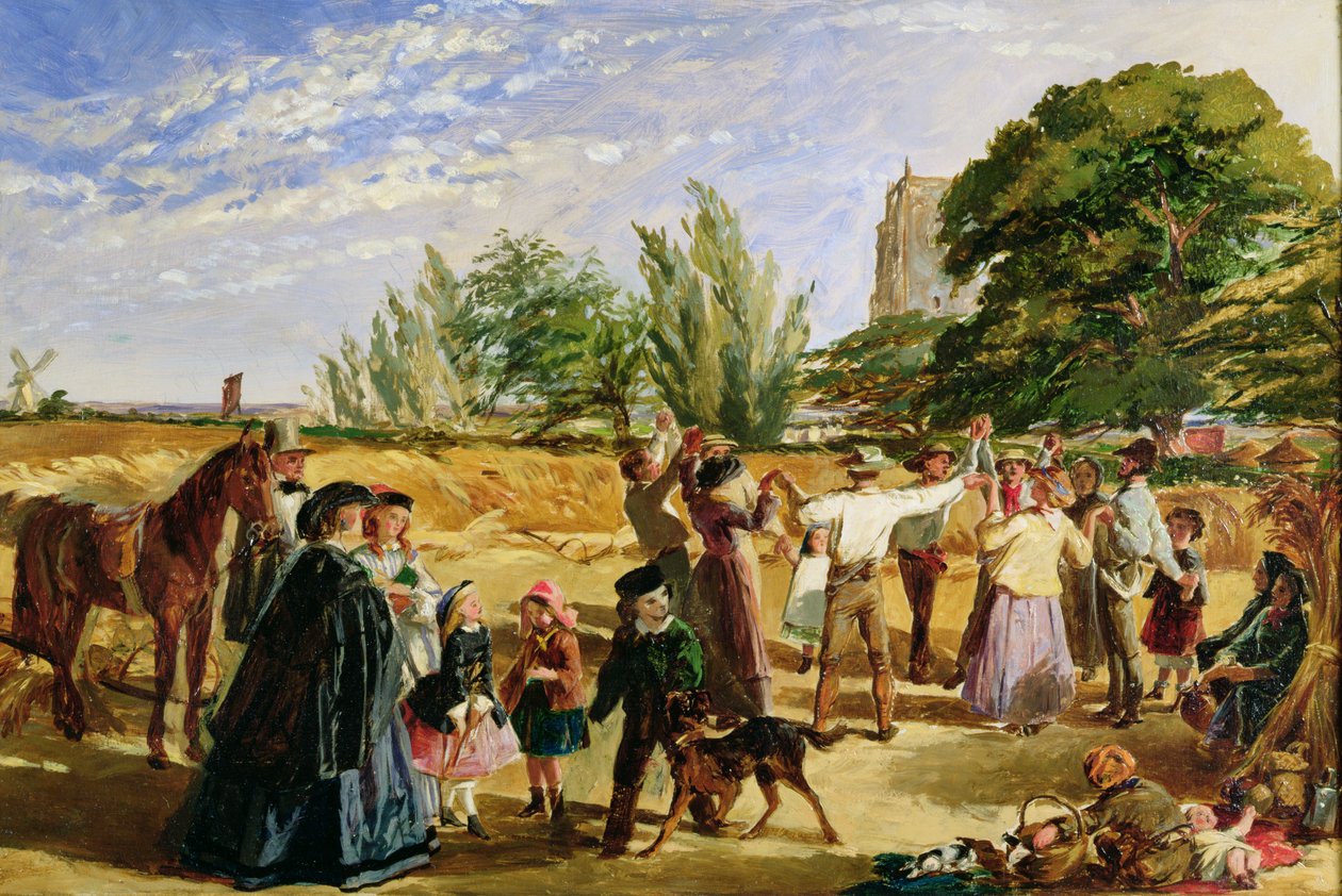 A Harvest Scene in Norfolk: Sketch for 