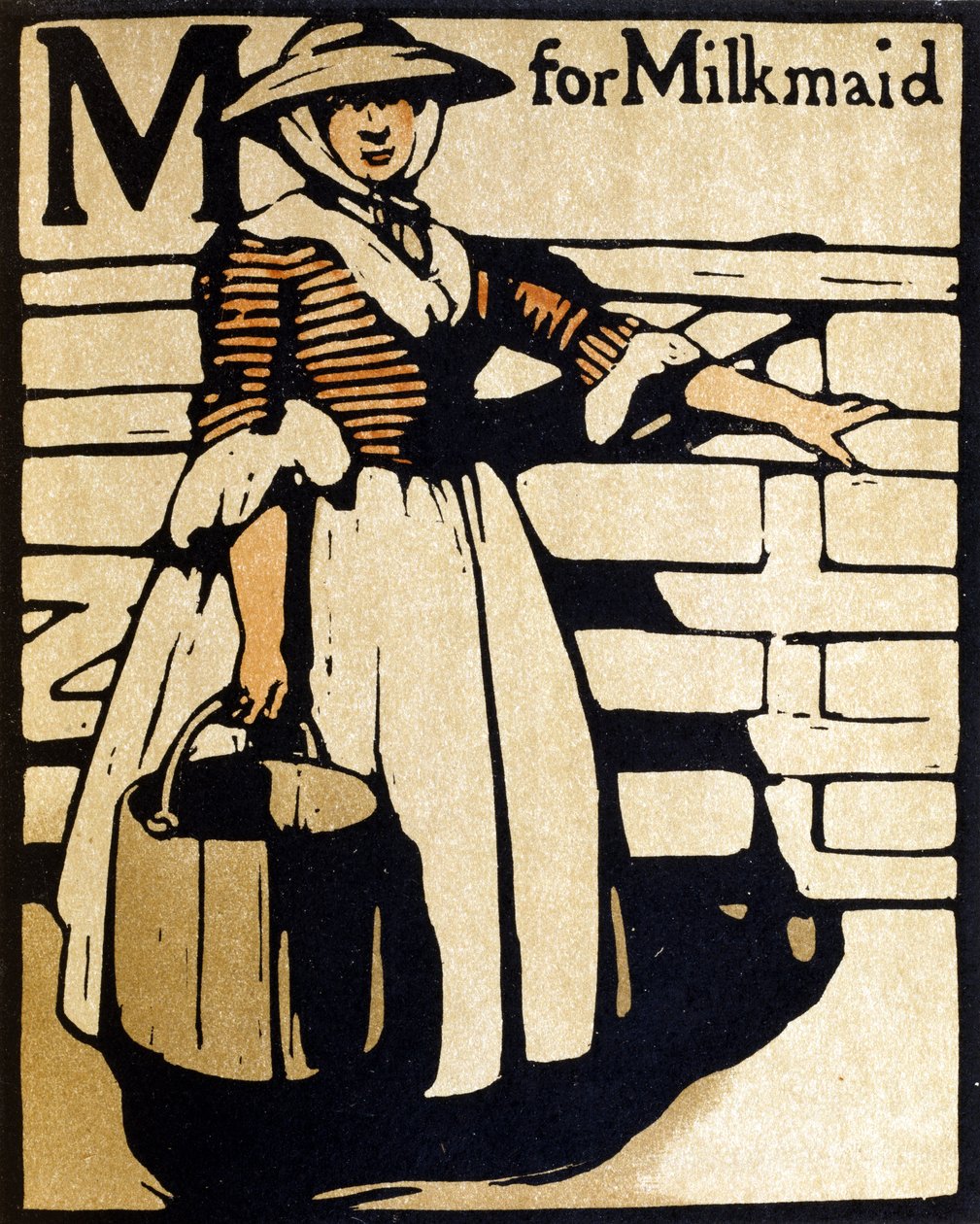 M for Milkmaid, illustration from 
