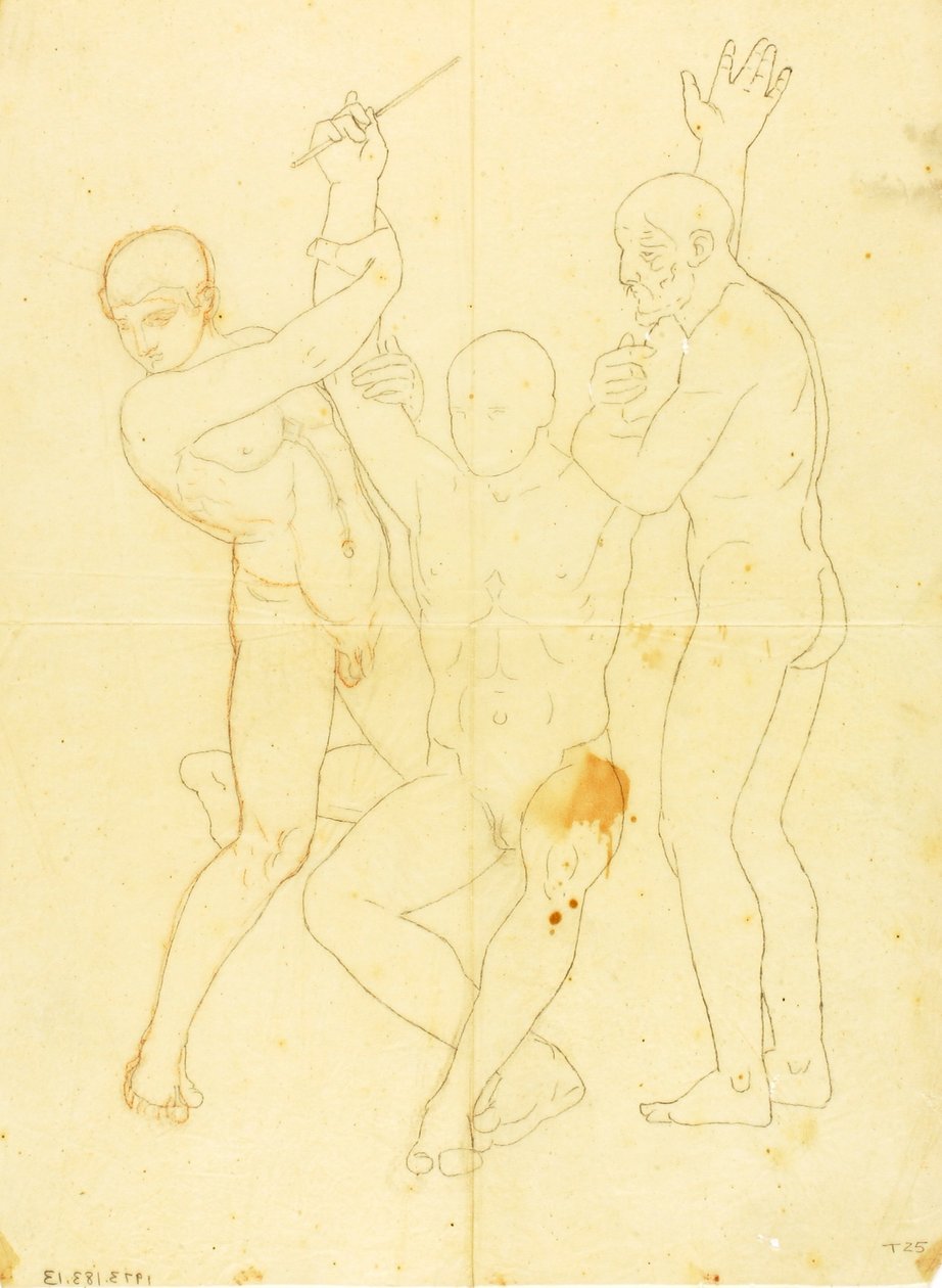 Moses, Aaron and Hur on Mount Horeb (nude study) by William Page