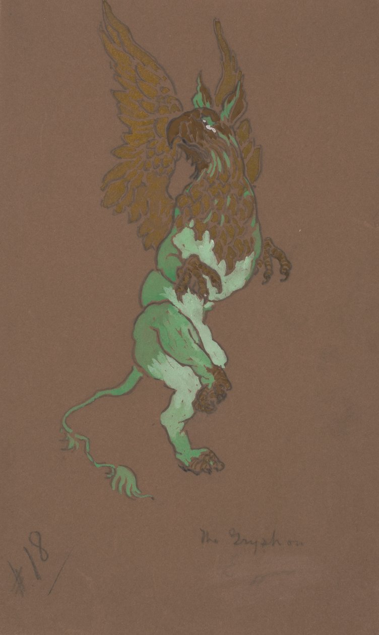 The Gryphon costume design for Alice-in-Wonderland by William Penhallow Henderson