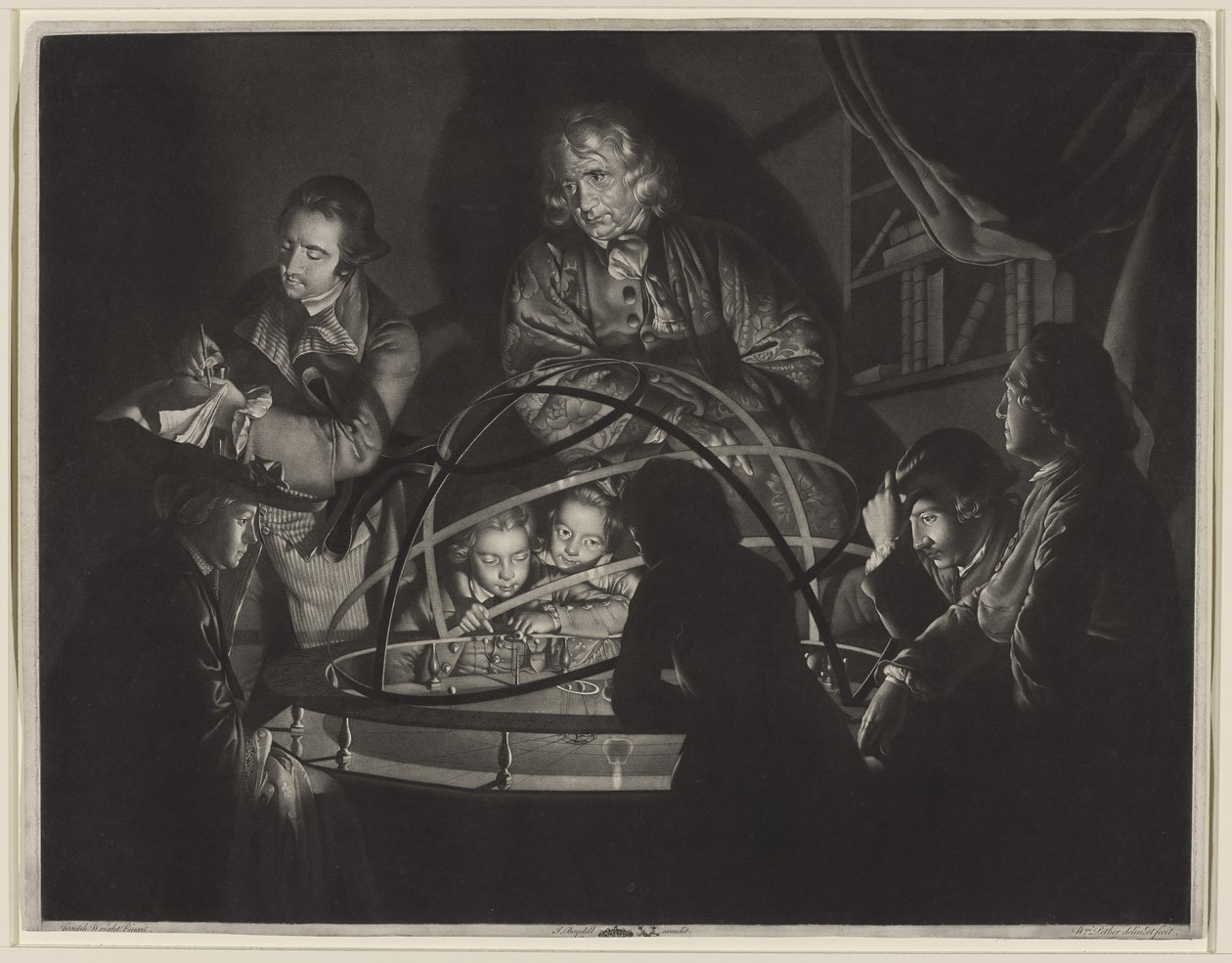 A Philosopher Giving a Lecture in the Orrery, after Joseph Wright of Derby by William Pether