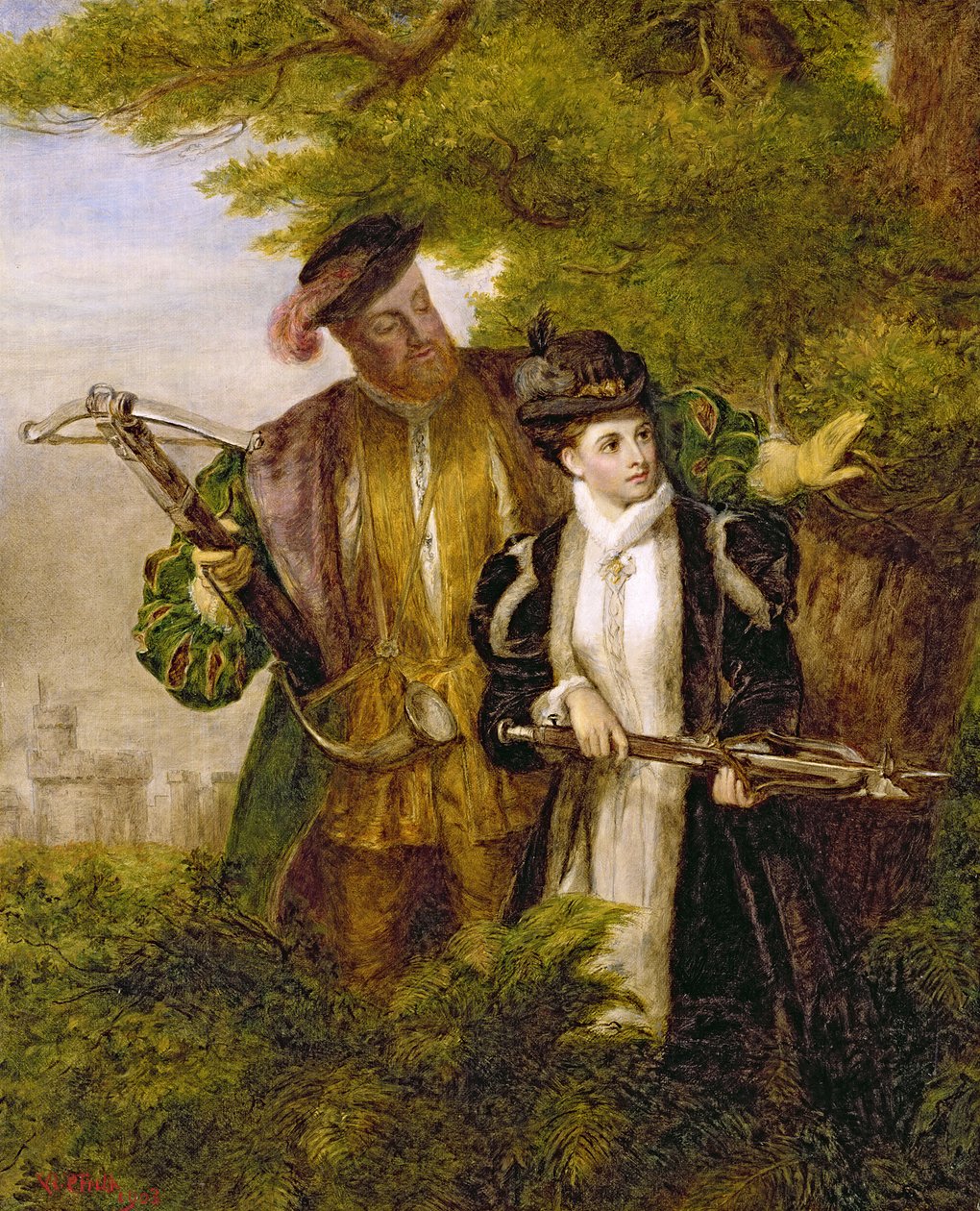 King Henry and Anne Boleyn Deer Shooting in Windsor Forest, 1903 by William Powell Frith