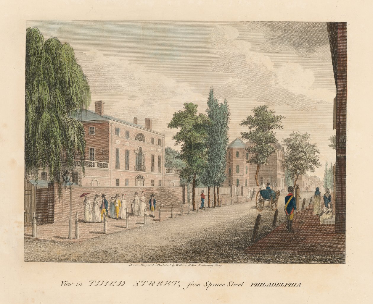 View in Third Street from Spruce by William Russell Birch