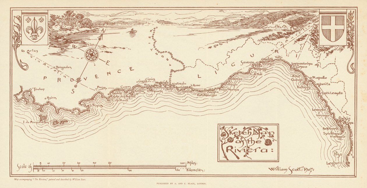 Sketch Map of the Riviera by William Scott