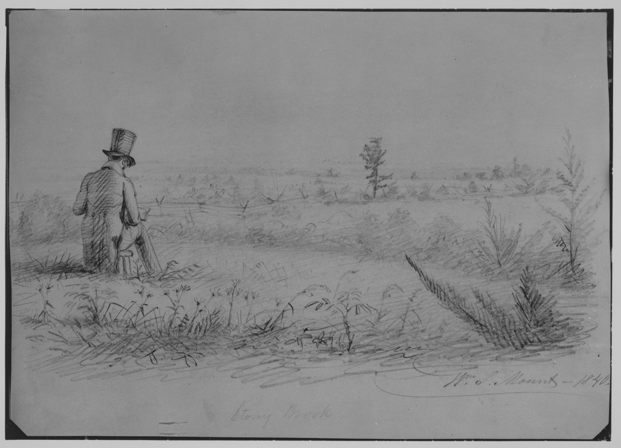 Artist Sketching at Stony Brook, New York (from McGuire Scrapbook) by William Sidney Mount