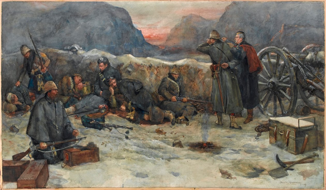 The Gordon Highlanders: Daybreak in the trenches by William Skeoch Cumming