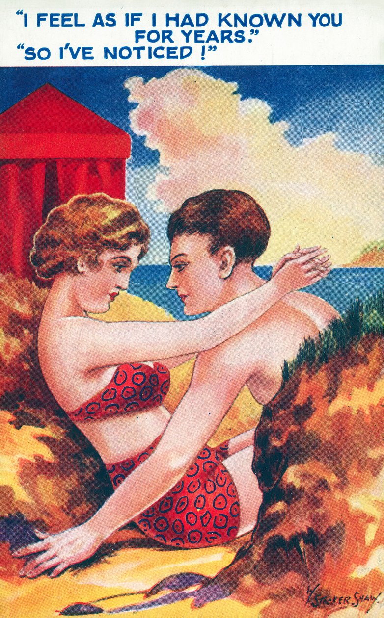 Couple Embracing on the Beach by William Stocker Shaw