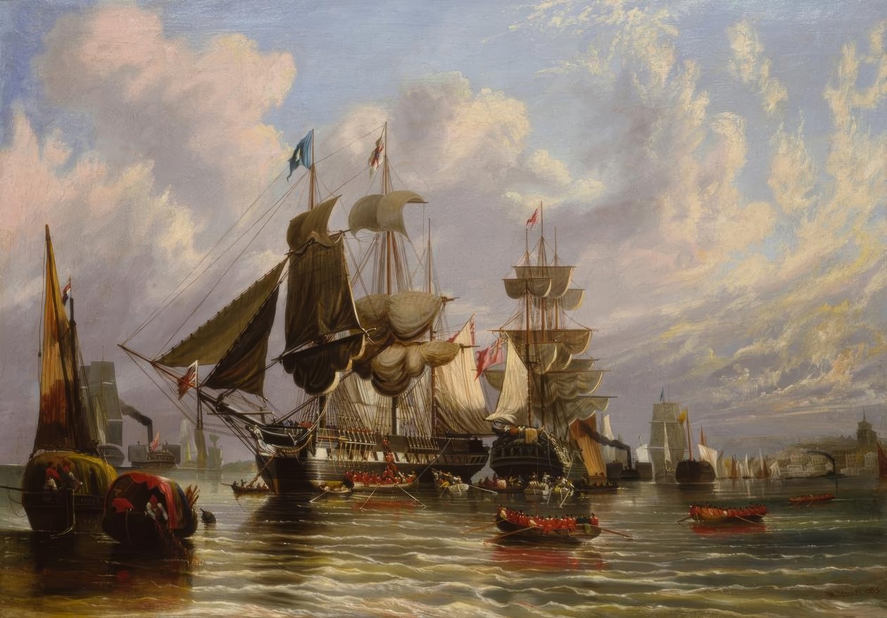 Crimean War, Embarkation of English Troops, 1855 by William Stuart