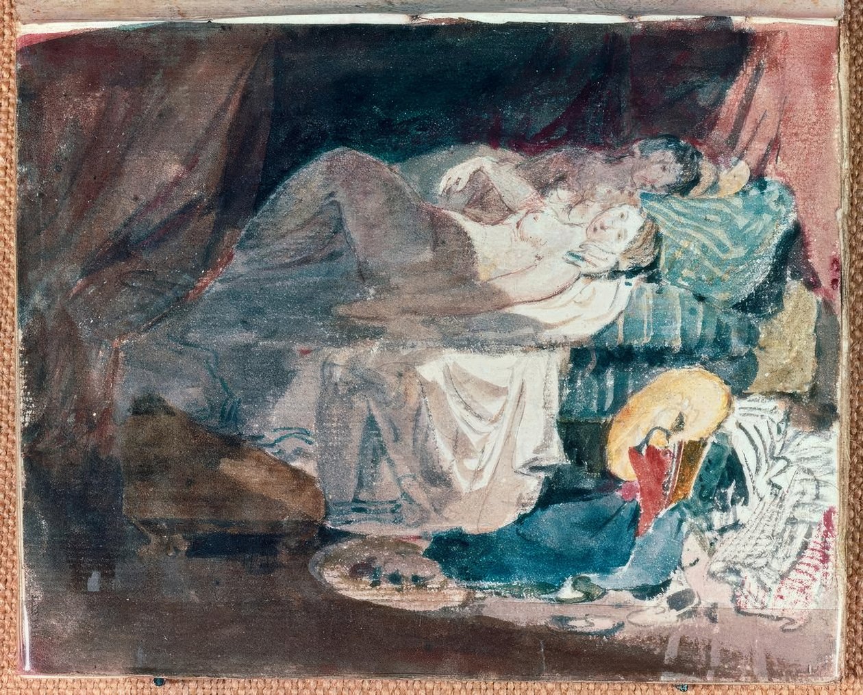 Nude Girl and a Companion on a Bed by Joseph Mallord William Turner