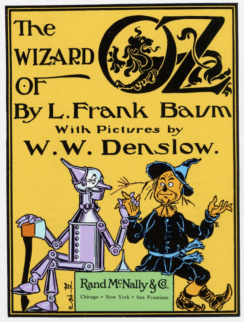 "The Wizard of Oz" by Frank Baum: frontispiece of the first edition published in 1900 with illustrations by W.W. Denslow by William Wallace Denslow