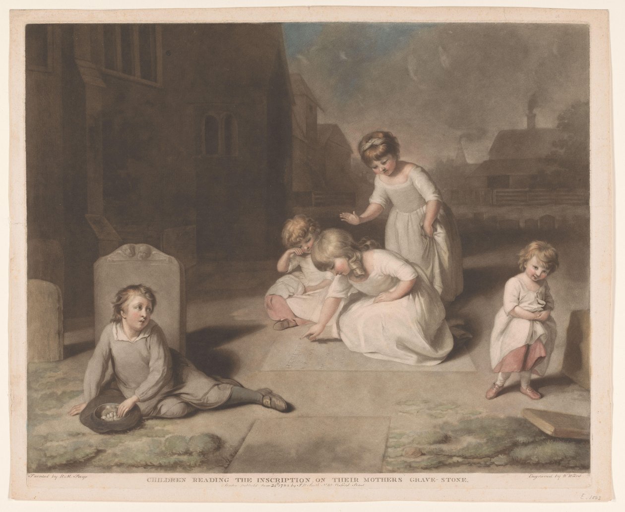 Children Reading the Inscription on Their Mother
