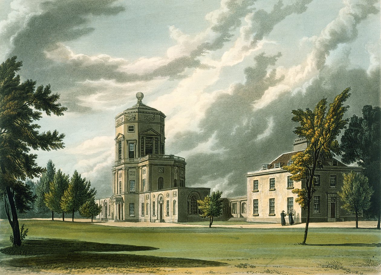 Exterior of The Astronomical Observatory, Illustration from the History of Oxford, Engraved by Joseph Constantine Stadler, Published by R. Ackermann by William Westall