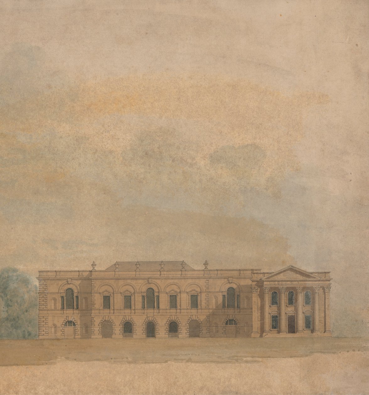 Elevation of a Proposed Design for Cambridge Colleges by William Wilkins