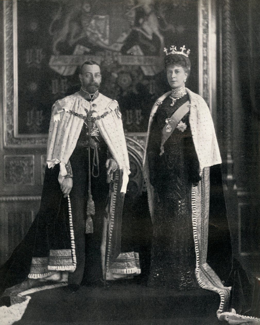 King George V and Queen Mary at Their First Opening of Parliament, 6 February 1911 by William and Daniel Downey
