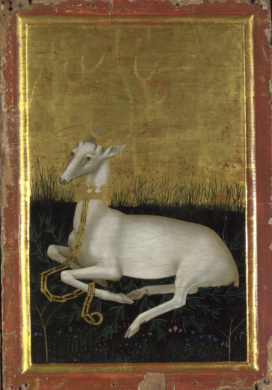 A White Hart Chained with a Crown Around Its Neck (detail) by Wilton Master
