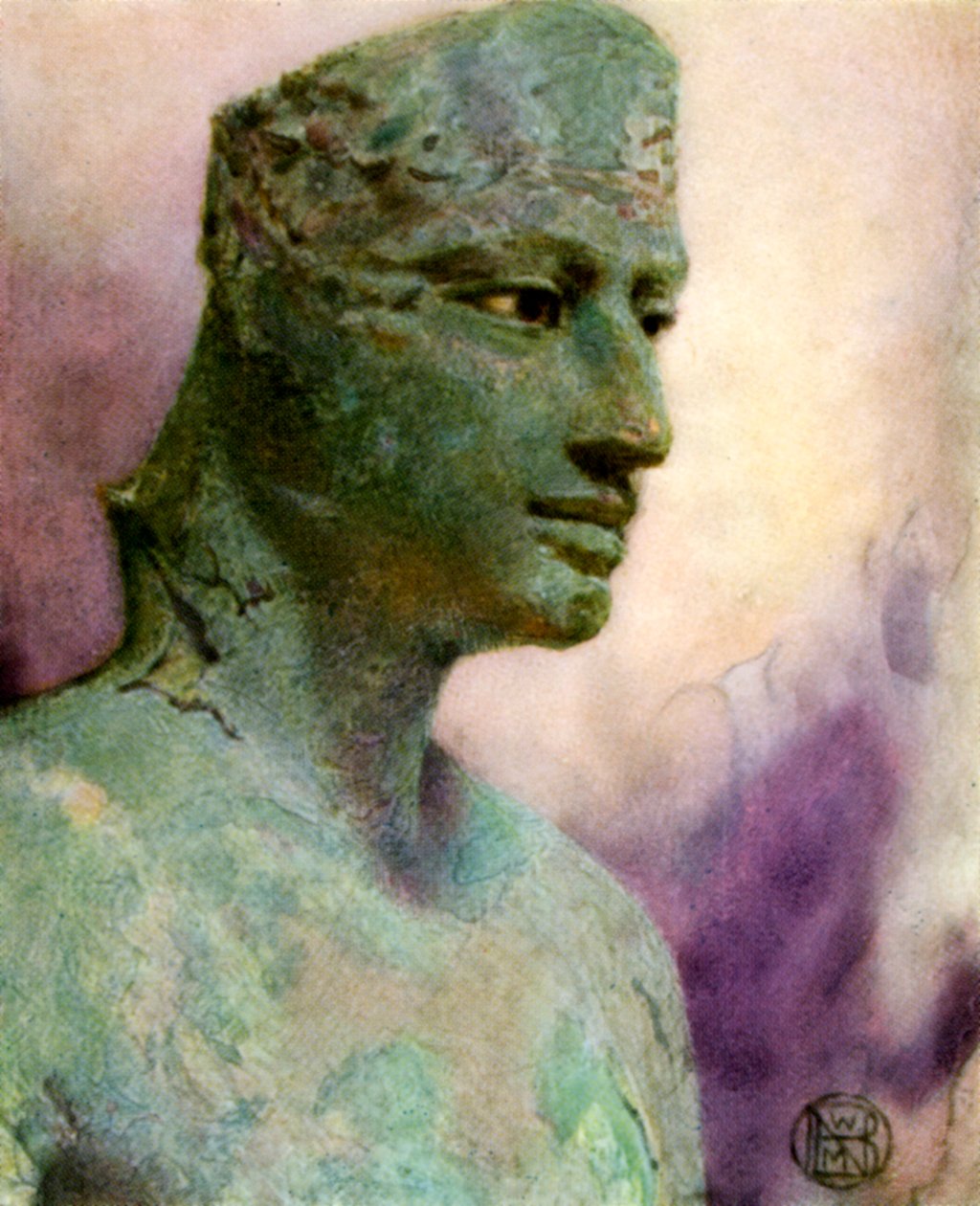 Head of a Bronze Statue of Pepy I, Ancient Egyptian Pharaoh, 24th-23rd century BC, 1926 by Winifred Mabel Brunton