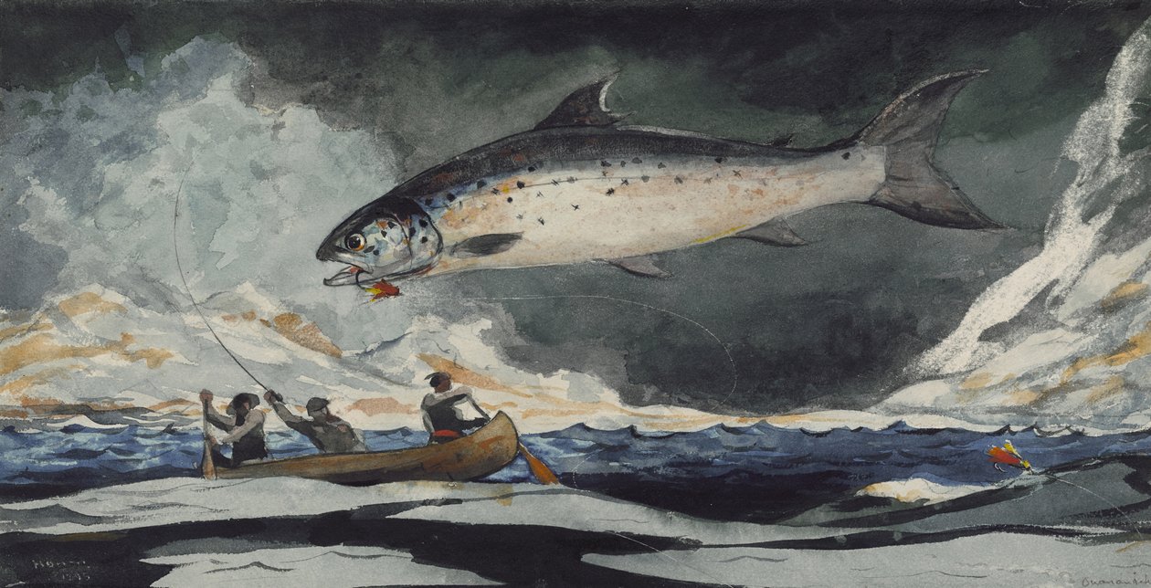 A Good Pool, Saguenay River by Winslow Homer